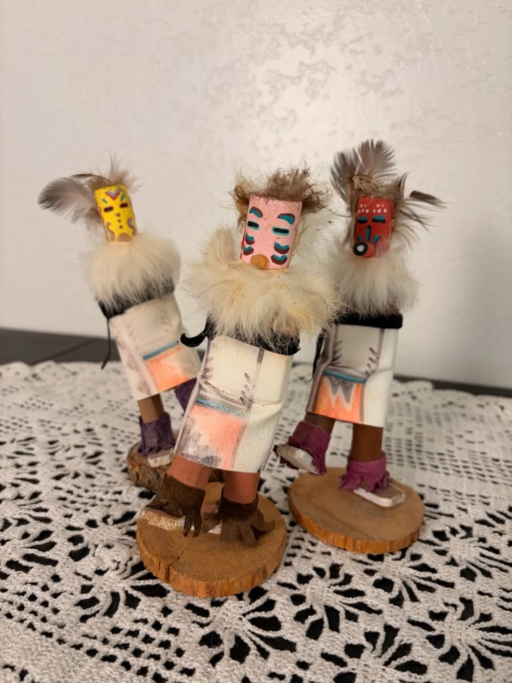 🪶✨ Vintage 3-Piece Hopi Kachina Doll Set – Hand Painted Wood ✨🪶 - Picture 2 of 11